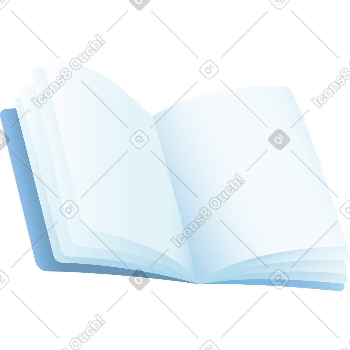 Ilustración Open book with blue cover en estilo Airy a descargar en PNG y SVG