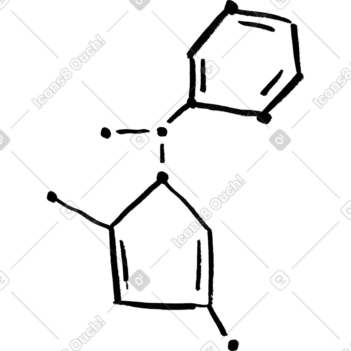 Ilustração de Composto químico em no estilo Inky para baixar em PNG, SVG