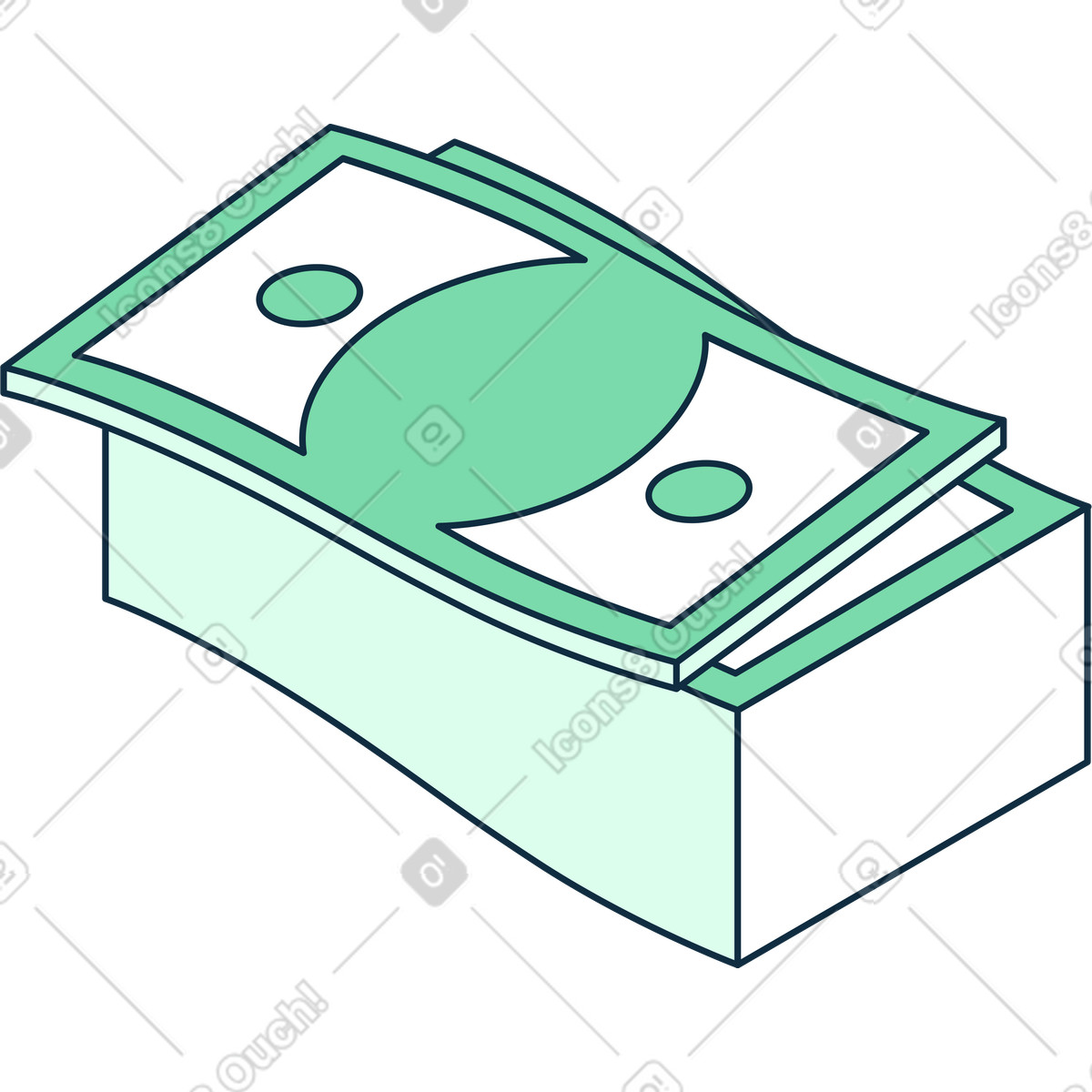 Ilustração de Pilha notas em no estilo Bubble gum para baixar em PNG, SVG