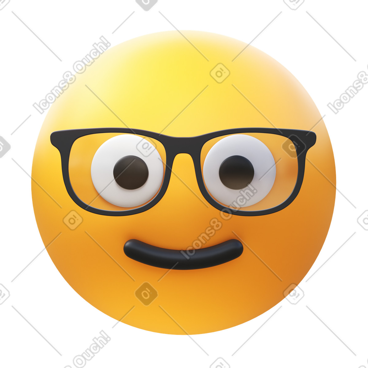 Ilustração de Nerd face em no estilo 3D Fluency para baixar em PNG, SVG