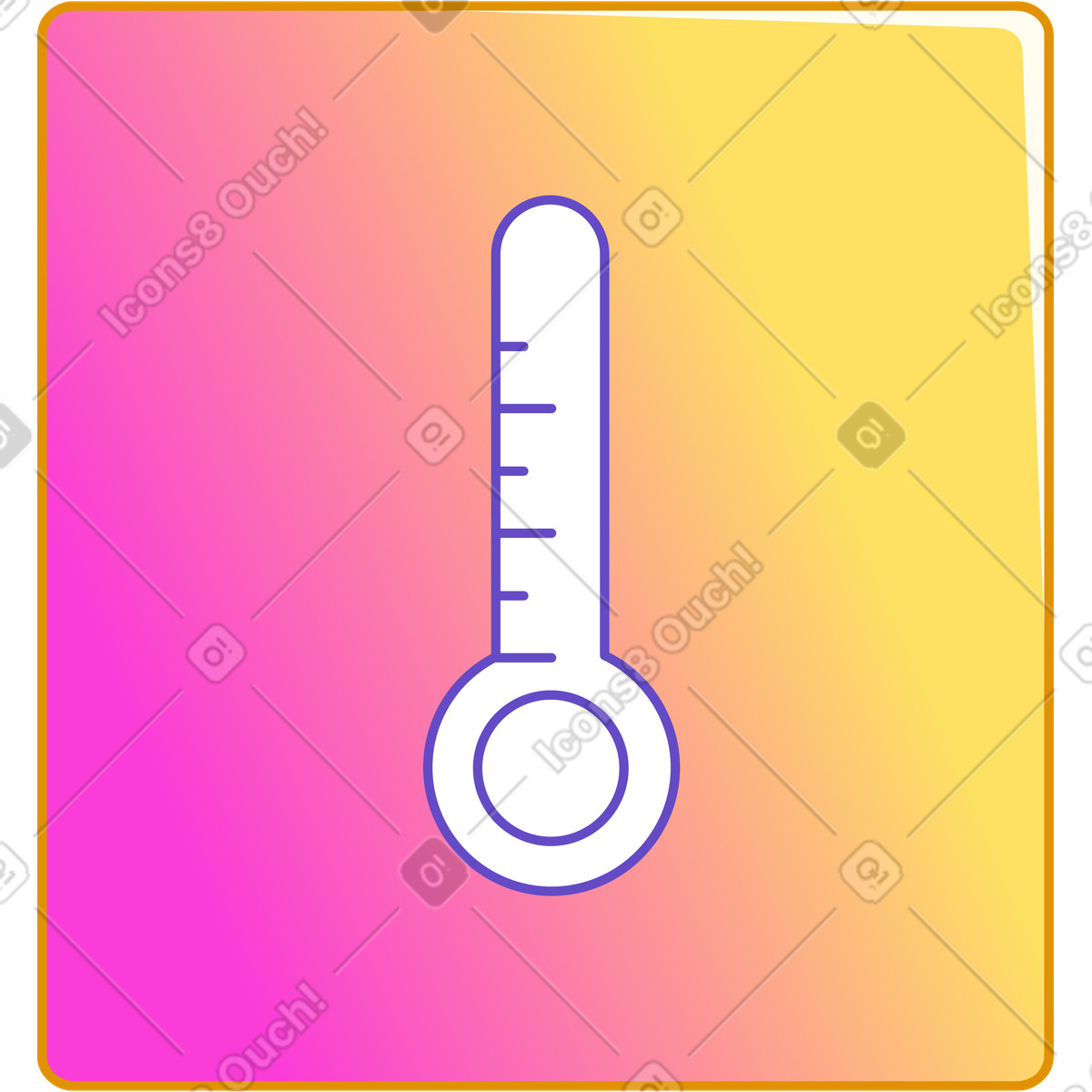 Thermometer illustration in Rainbow style download in PNG, SVG