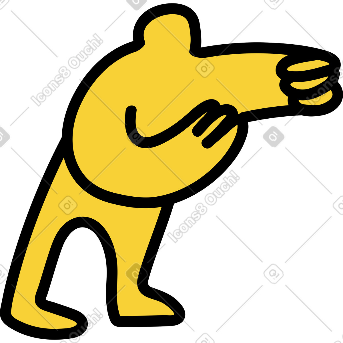 Yellow man reaching forward illustration in PNG, SVG