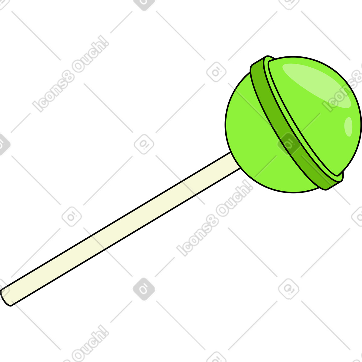 Ilustração de Chupa chups verde em no estilo Retro para baixar em PNG, SVG