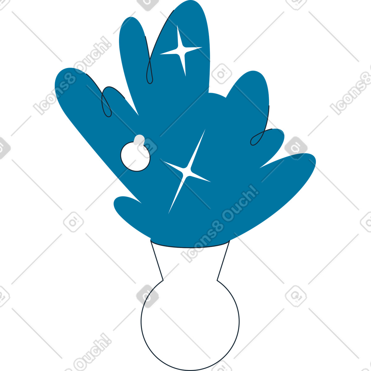 Illustration Branches d'arbre de noël dans un vase le style Indigo à télécharger aux formats PNG, SVG
