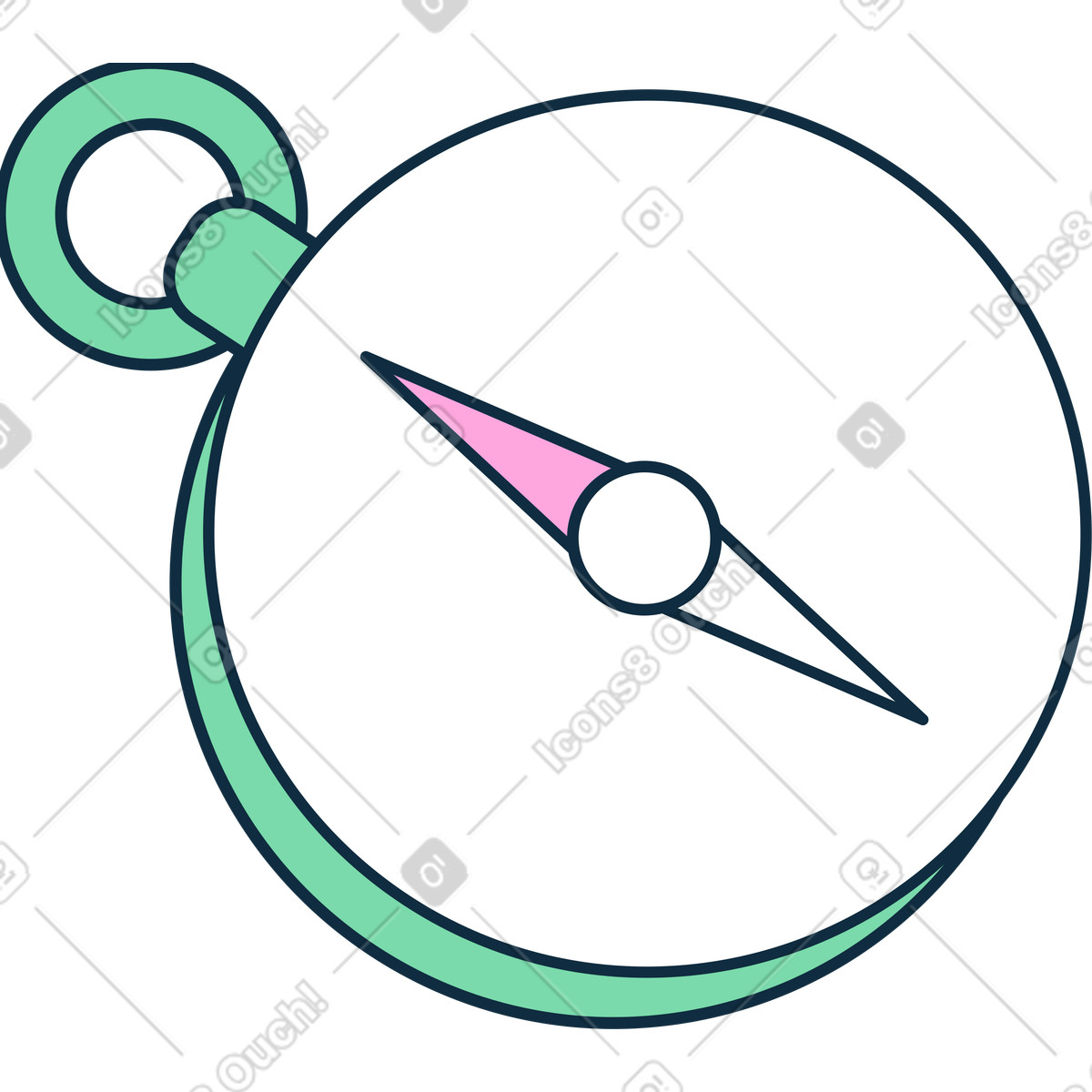 Bussola illustrazione in stile Bubble gum scarica in PNG, SVG