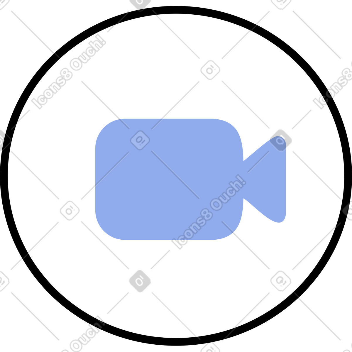 Round video camera button illustrazione animata in stile Bloom scaricabile in GIF, Lottie (JSON), AE