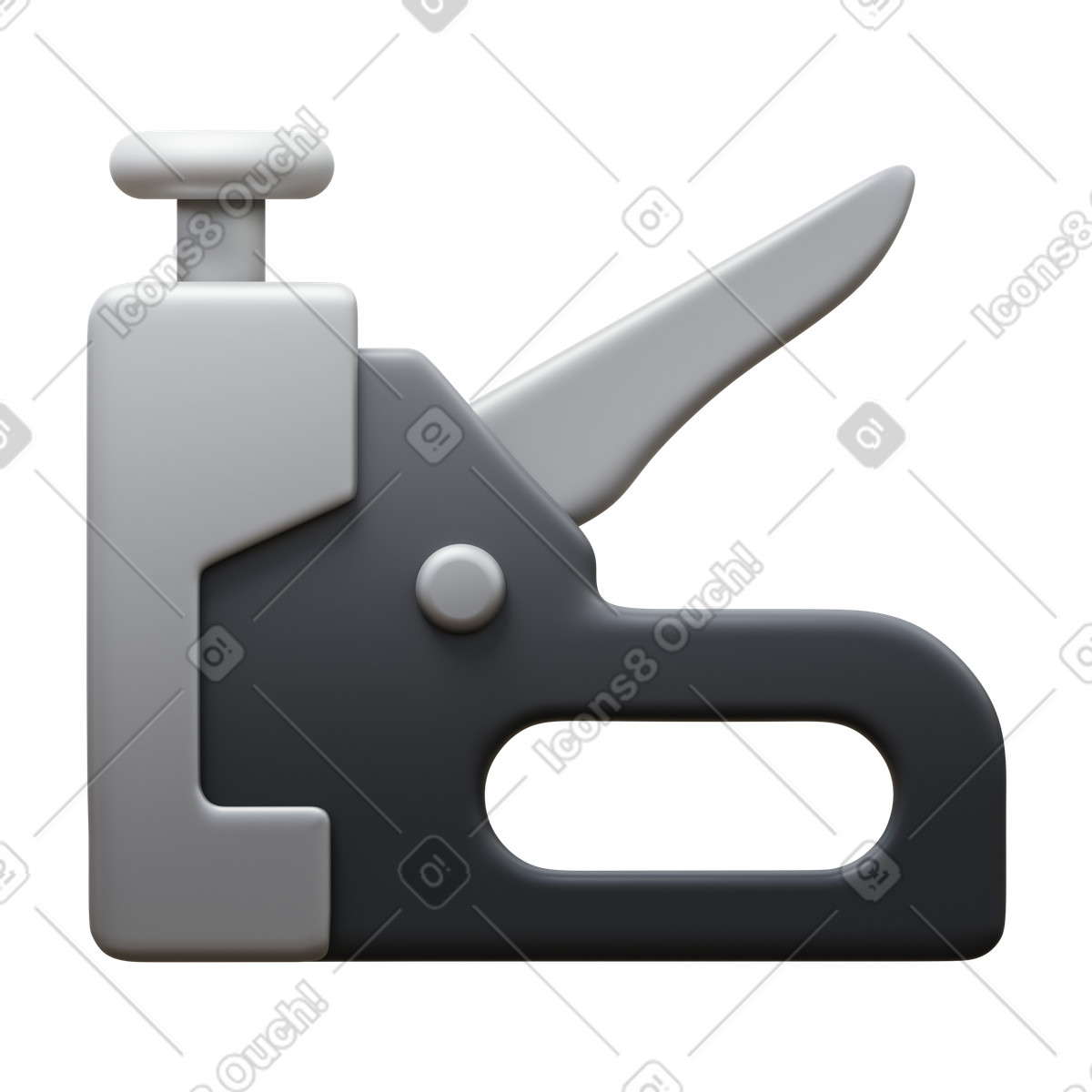 下载 3D Fluency 风格的 Staple gun 插画，支持 PNG、SVG 格式