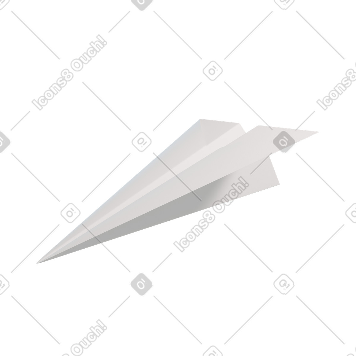 Paper airplane illustration in 3D Blueprint style download in PNG, SVG