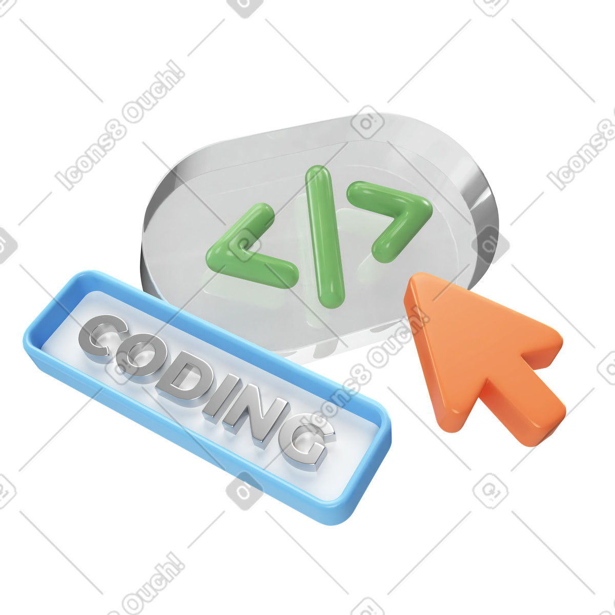 Writing program code illustration in PNG, SVG