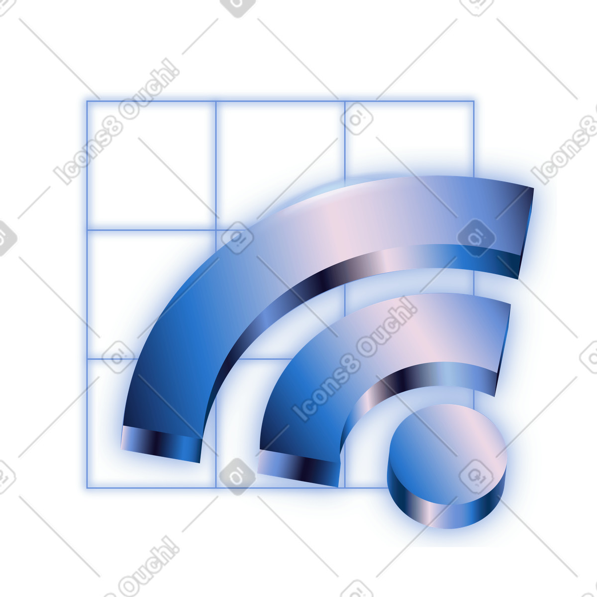 Wireless data transmission network WI-FI, signal and hotspot access illustration in Dimension style download in PNG, SVG