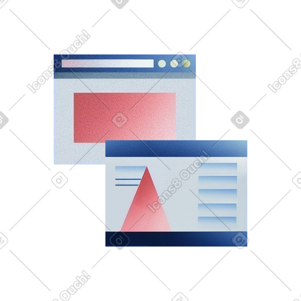 Browser windows illustration in Grainy style download in PNG, SVG