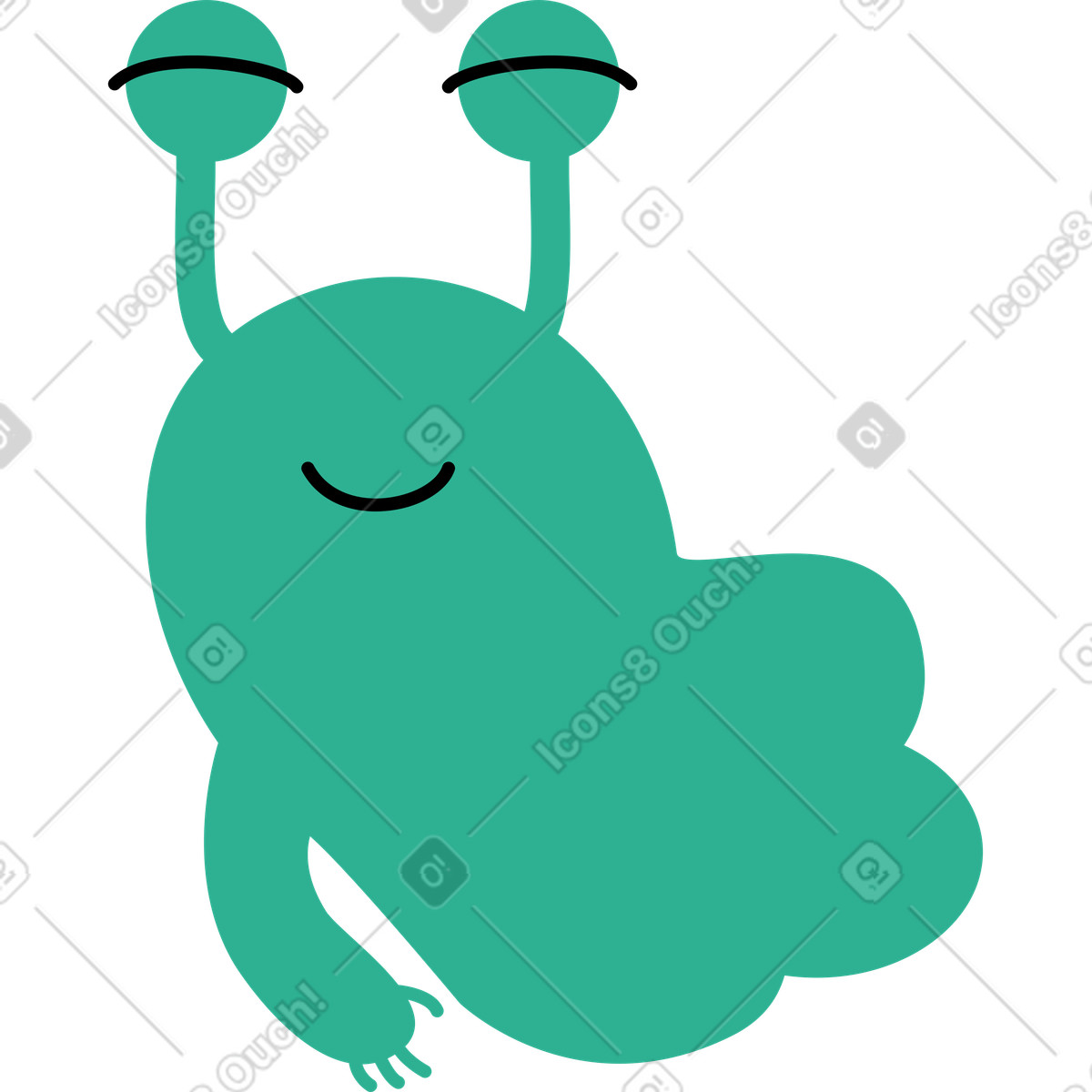 Illustration L'escargot ferme les yeux dans le style Jelly à télécharger aux formats PNG, SVG