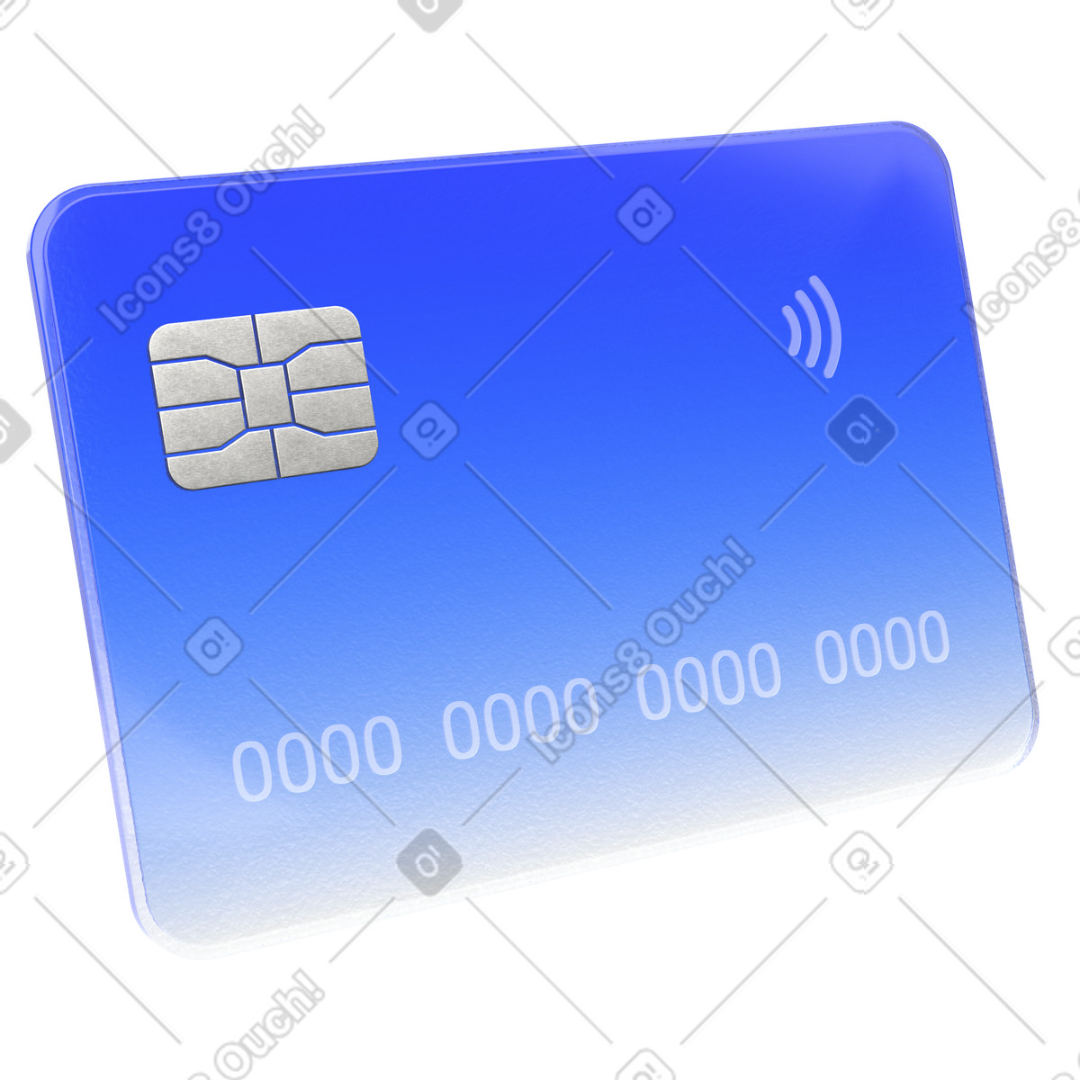 Bank card illustration in 3D Enterprise style download in PNG, SVG