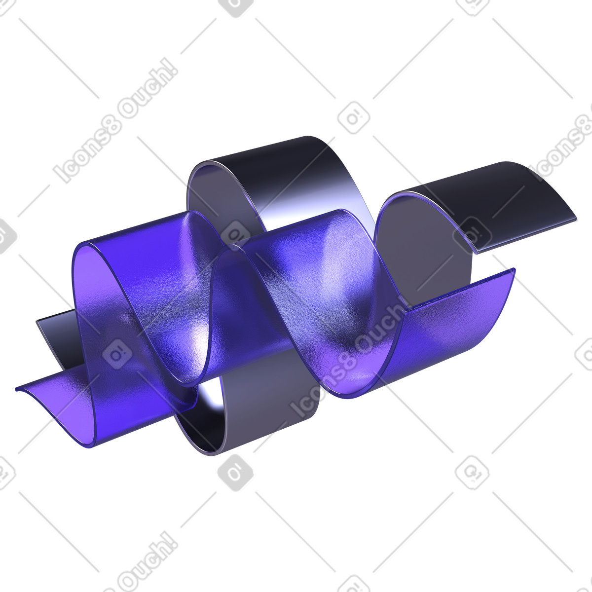 下载 3D Boost 风格的 不同材质的飘带 插画，支持 PNG、SVG 格式