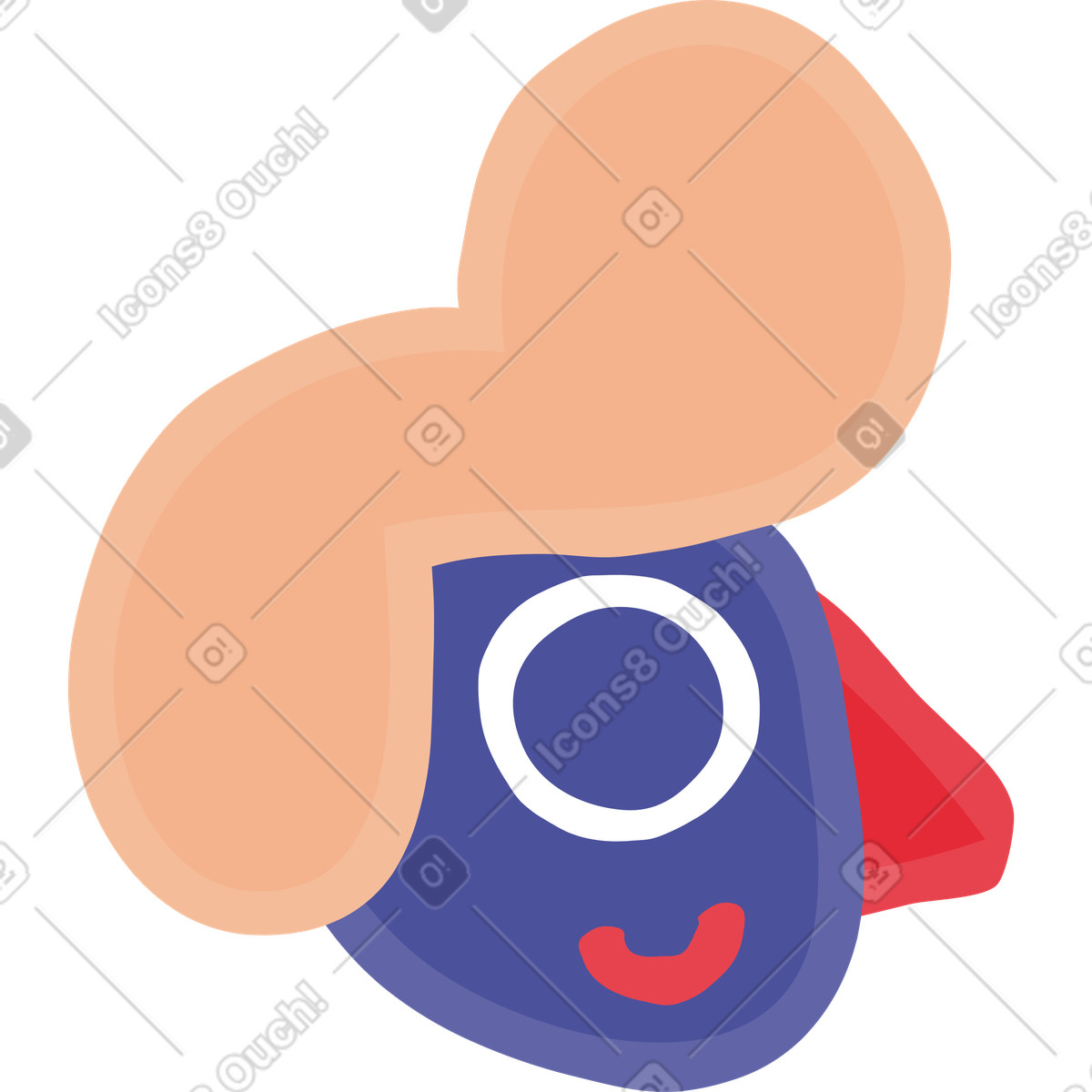 Illustration Tête dans le style Stripy à télécharger aux formats PNG, SVG