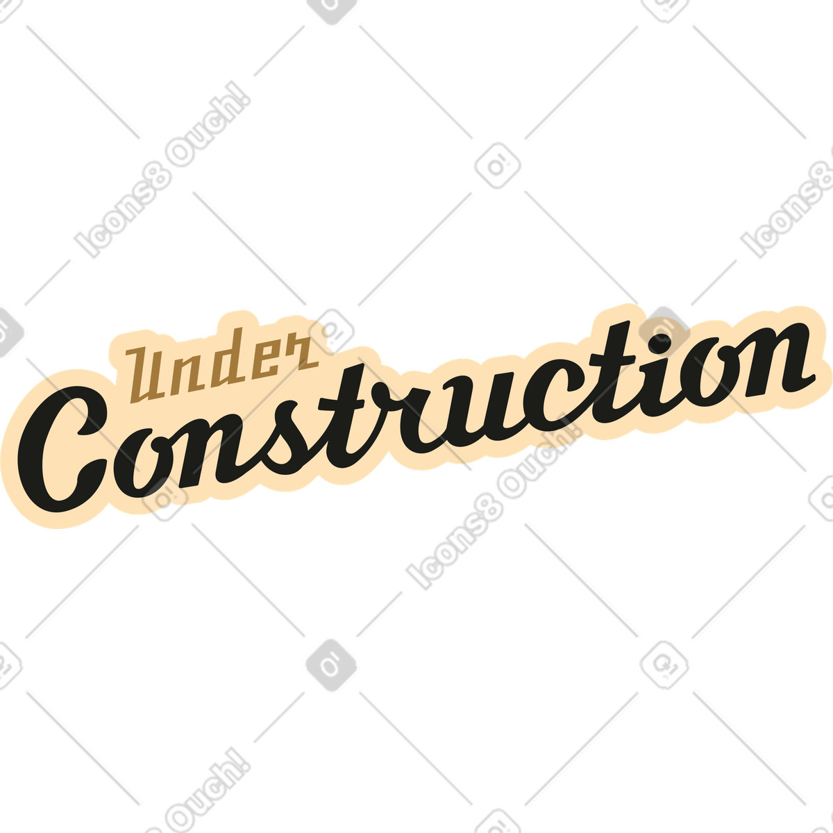 Illustration En construction dans le style Rubber à télécharger aux formats PNG, SVG