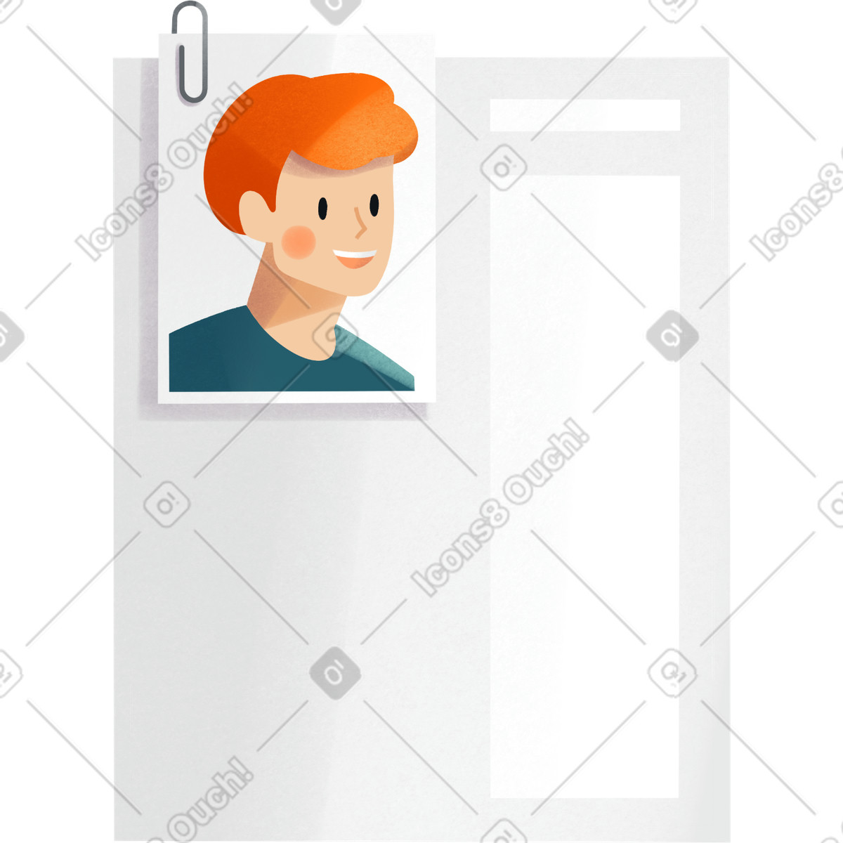 Resume of a young man-Illustration im Shine-Stil als Download in PNG, SVG