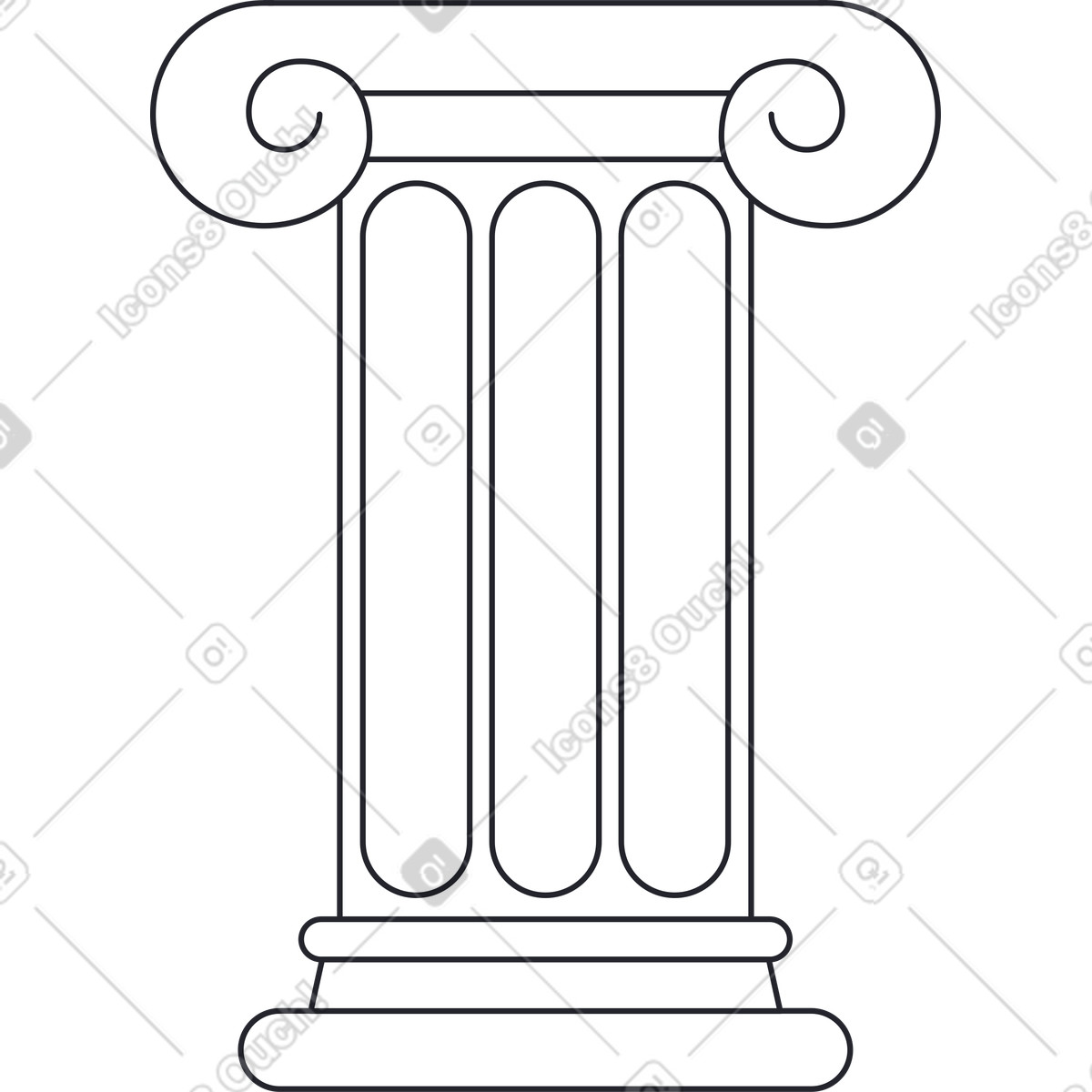 Ilustração de Pedestal antigo branco em no estilo Grapy para baixar em PNG, SVG