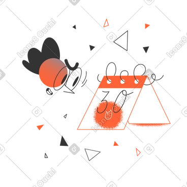 Eyes looking at calendar deadline day PNG, SVG