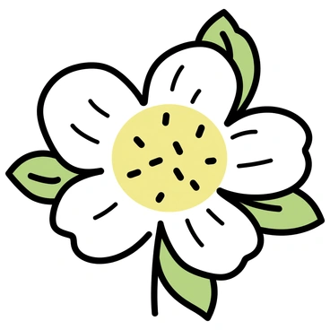 A close-up of a single "flannel flower" with distinct, soft, white petals showcasing intricate textures and details. The central part of the flower has a cluster of small, yellow stamens, providing a sharp contrast against the white petals. The background is softly blurred to emphasize the flower's delicate features and fine lines on the petals. The leaves surrounding the flower are green, adding to the vividness of the image.