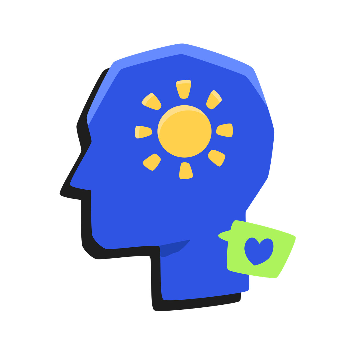 Illustration Bonne santé mentale dans le style Bouncy à télécharger aux formats PNG, SVG