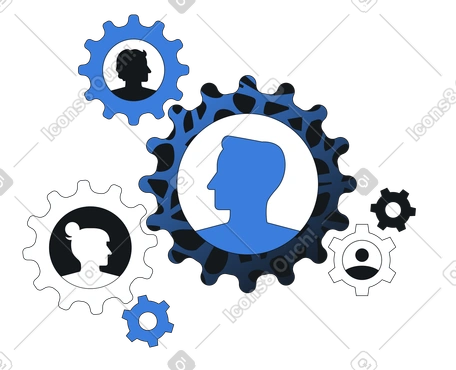 Organizational roles as connected cogs, team processes and workflow ...