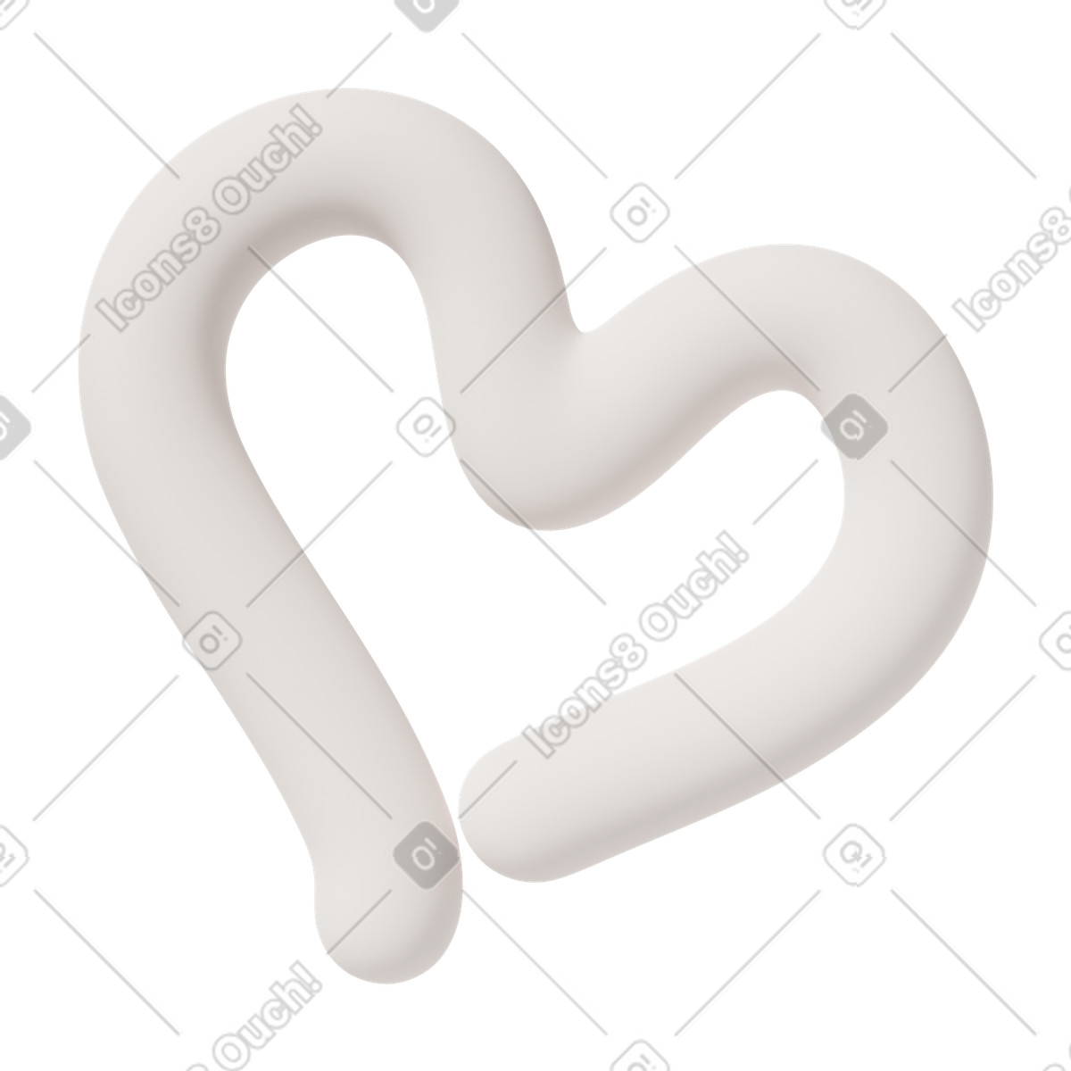 3D Casual life スタイルの Lines heart 2 のイラストをPNG、SVG形式でダウンロード