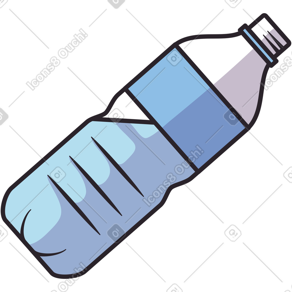 Ilustración Opened bottle of water en estilo Eastwood a descargar en PNG y SVG