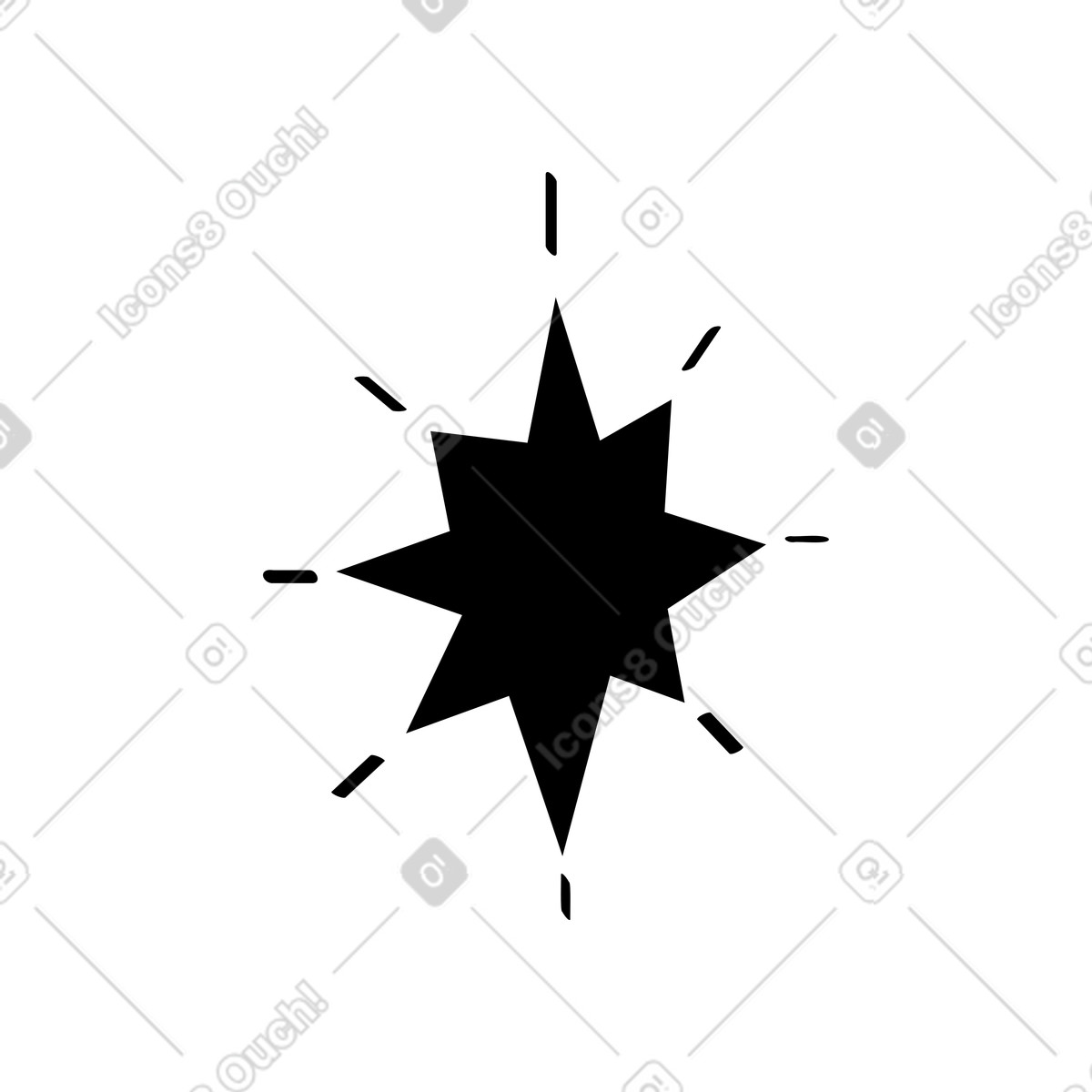 Black star illustration in Twirl style download in PNG, SVG