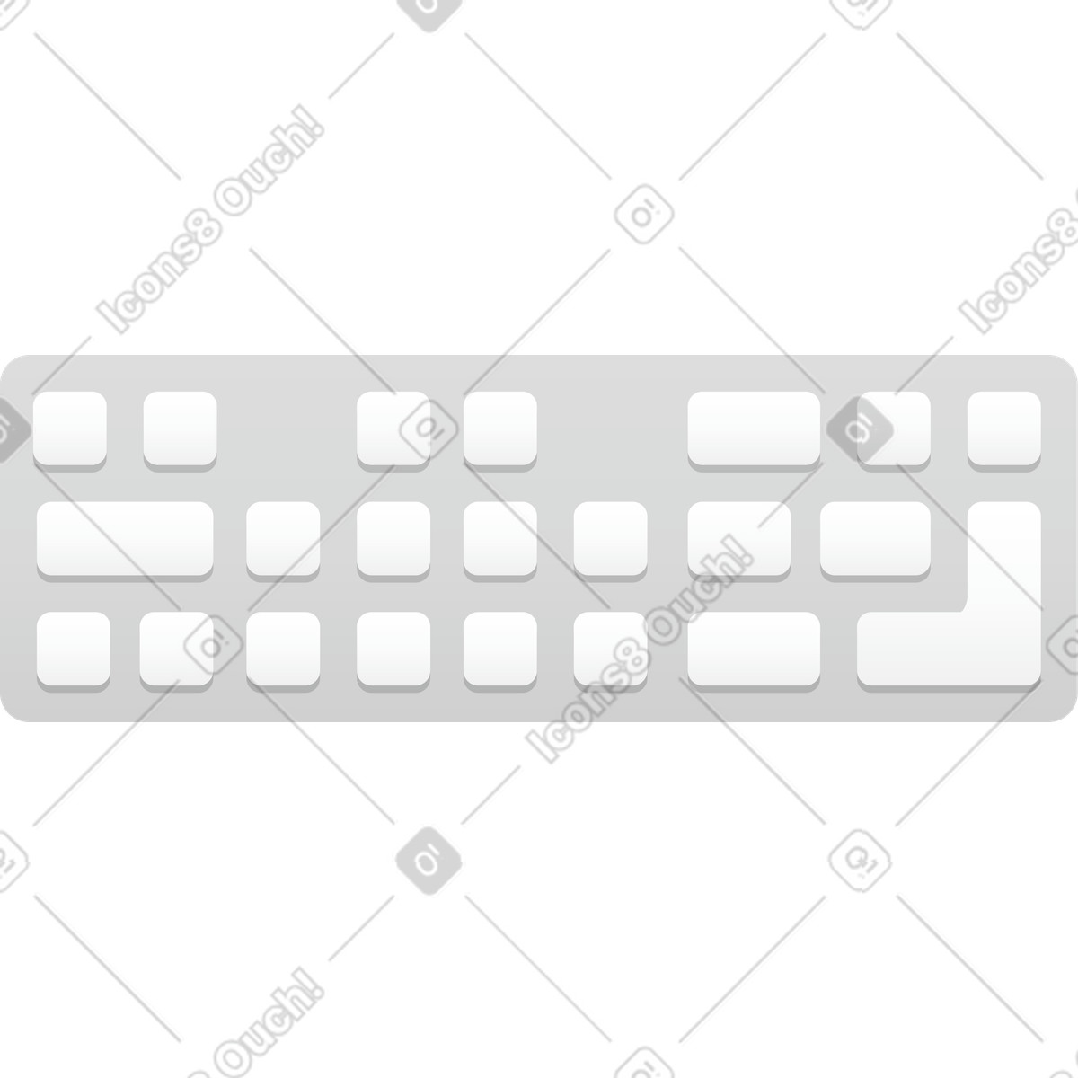 Keyboard illustration in Hugo style download in PNG, SVG
