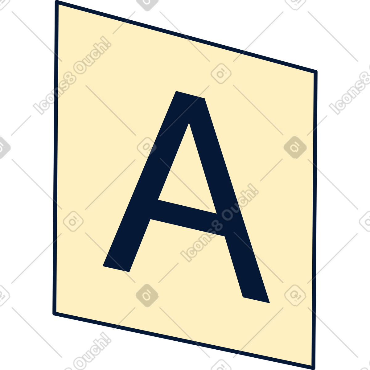 Letter a in rectangle illustration Neat style download PNG, SVG