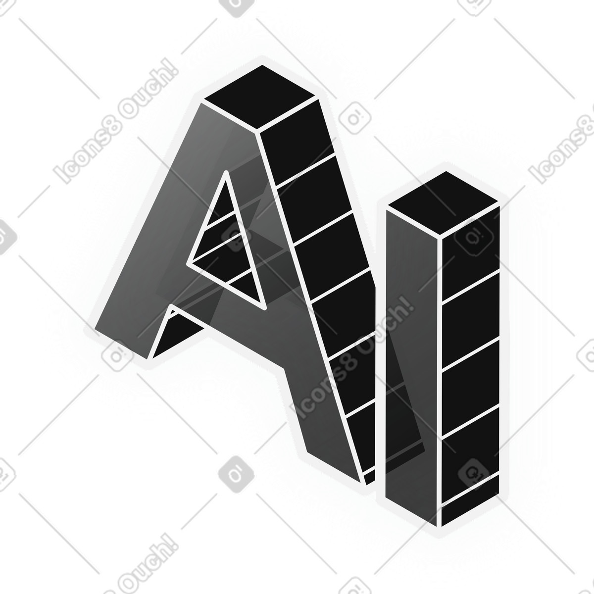 Ai letters-Illustration im Inverse-Stil als Download in PNG, SVG
