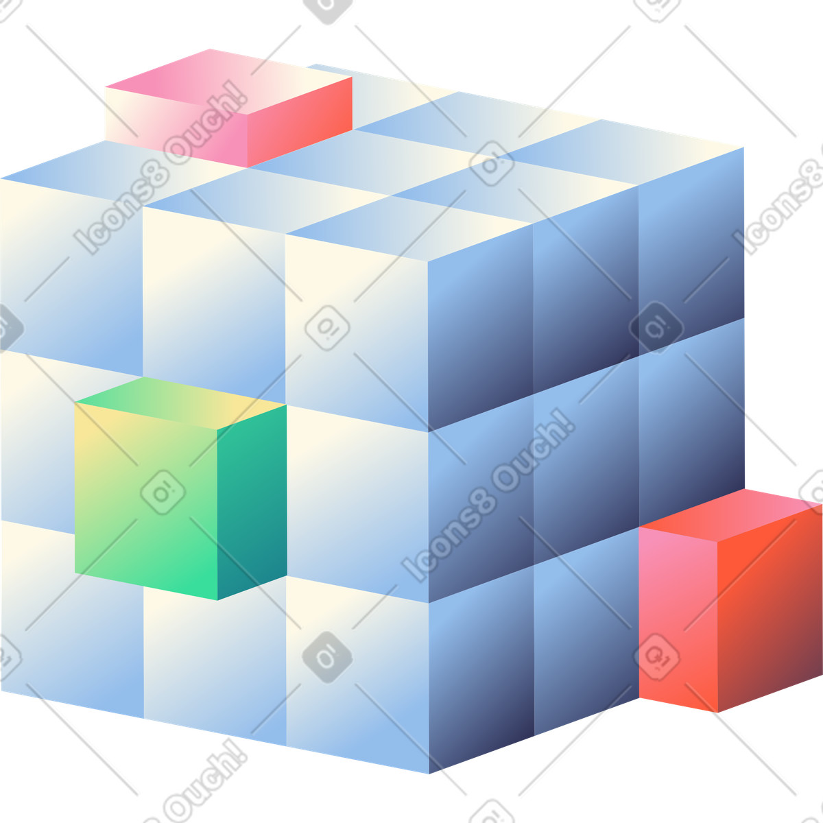 Illustration Cube quantique dans le style Beam à télécharger aux formats PNG, SVG