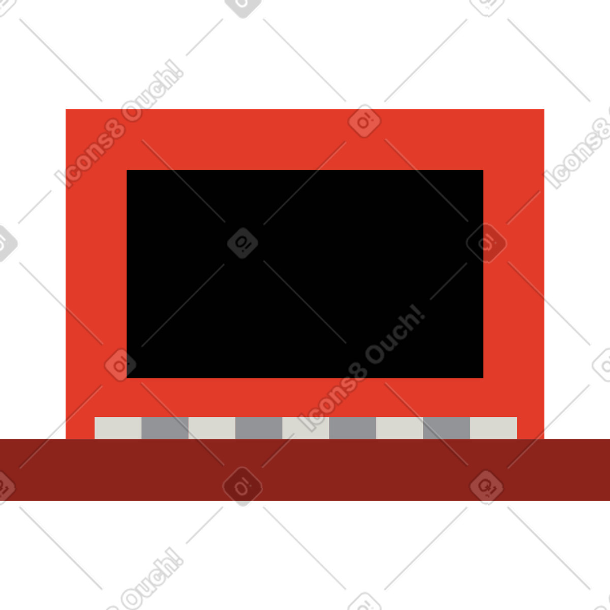 Il computer portatile illustrazione in stile Burgundy scarica in PNG, SVG
