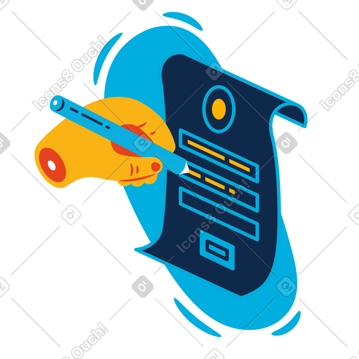 Compila il documento illustrazione in stile Flame scarica in PNG, SVG