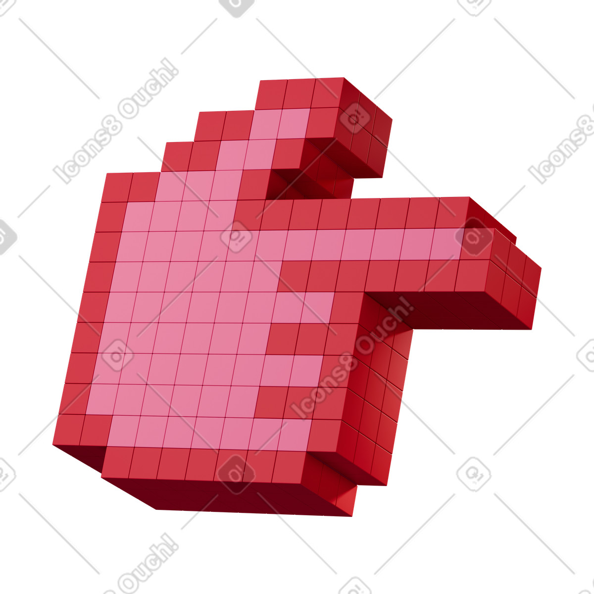 Hand right illustration in 3D Stickle style download in PNG, SVG