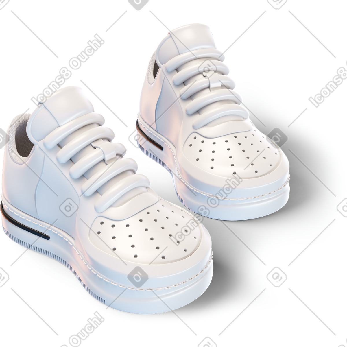 下载 3D Business 风格的 White sneakers 插画，支持 PNG、SVG 格式