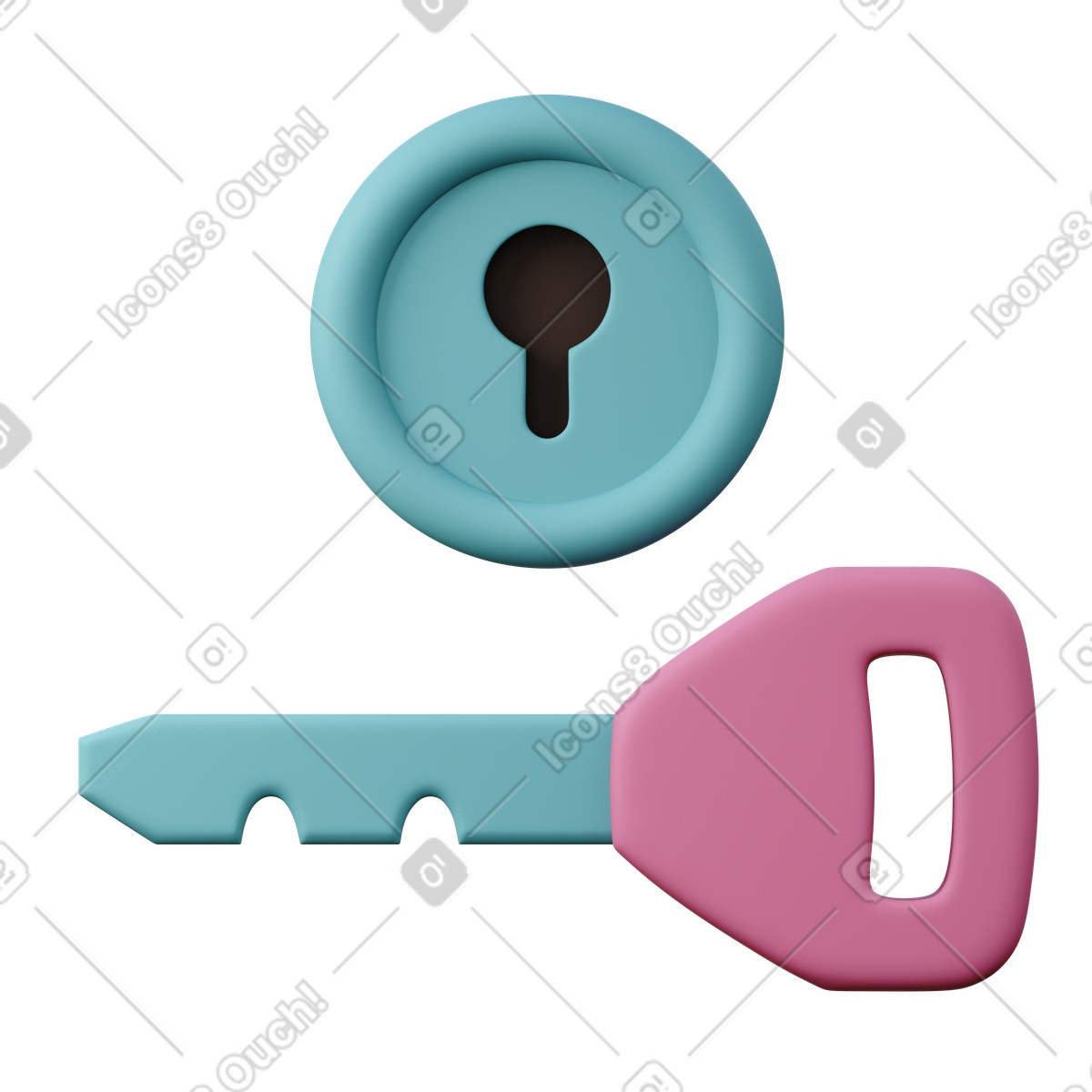 Ignition Switch Security Warning Light illustration in 3D Sugary style download in PNG, SVG