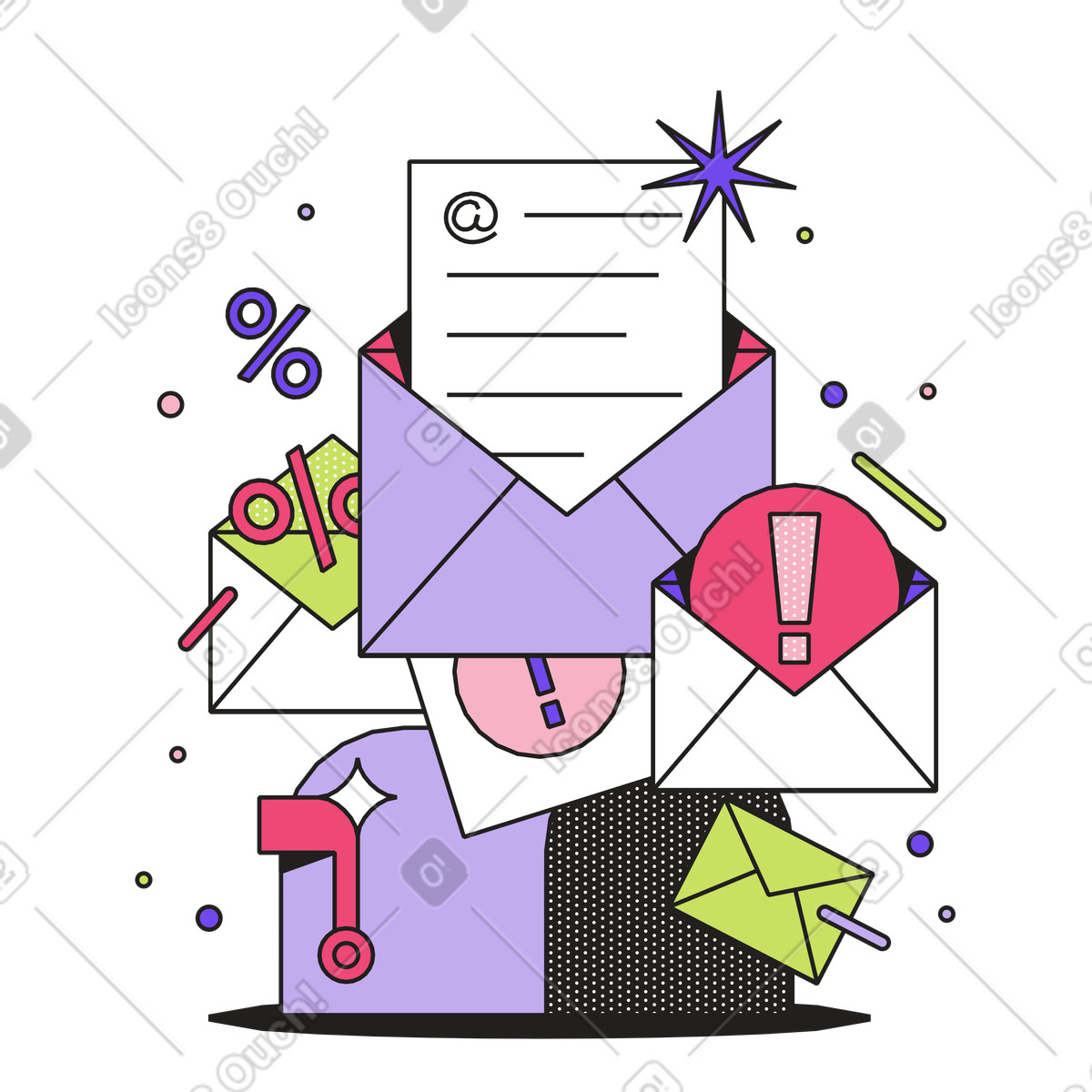Dazzle スタイルの プロモーションに関するニュースレター のイラストをPNG、SVG形式でダウンロード