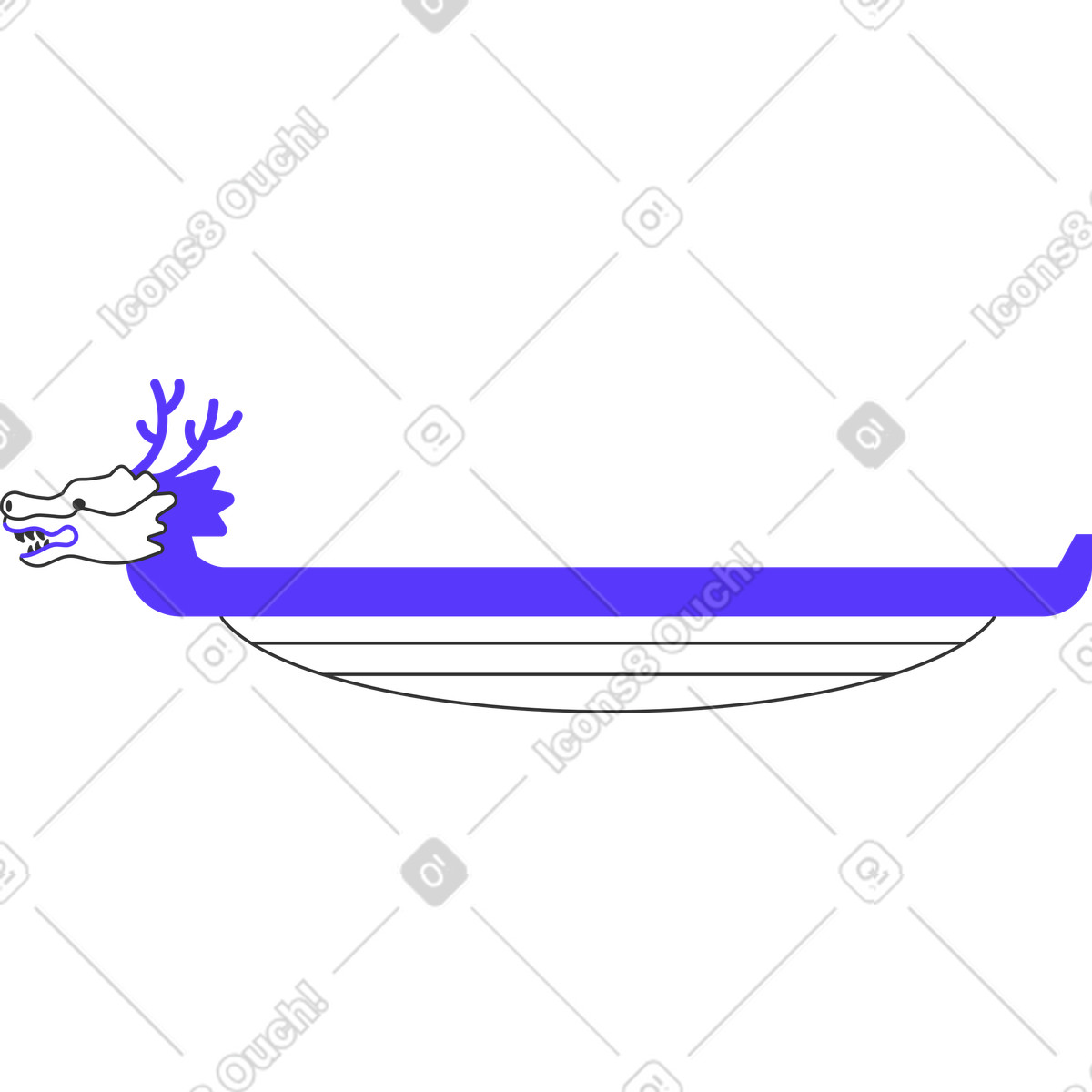 Pablita スタイルの ドラゴンボート のイラストをPNG、SVG形式でダウンロード