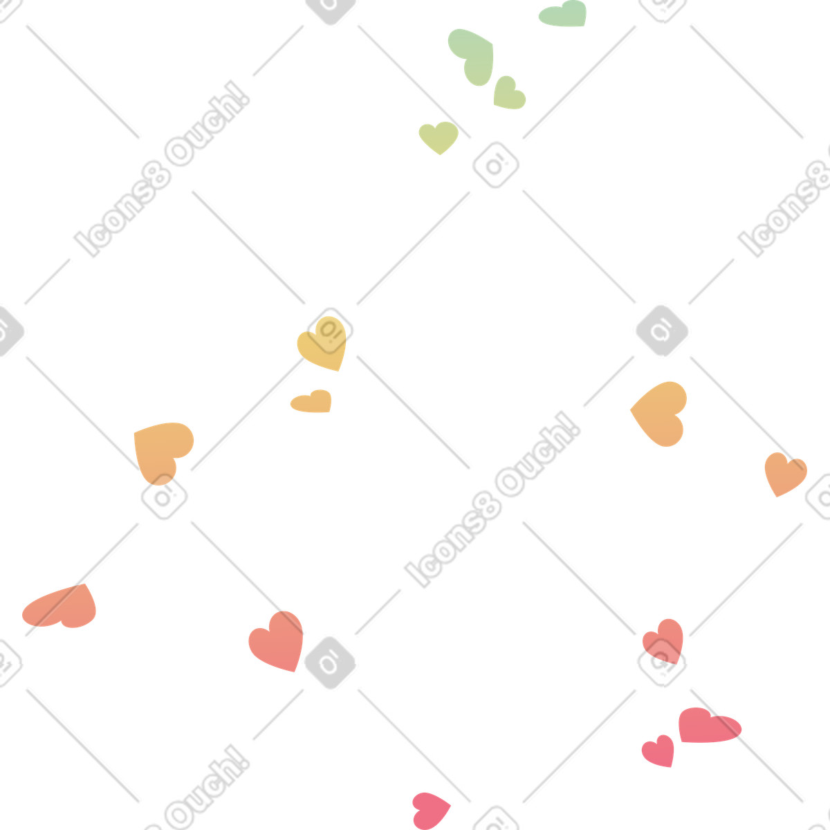Ilustración Lluvia de corazones en estilo Delight a descargar en PNG y SVG