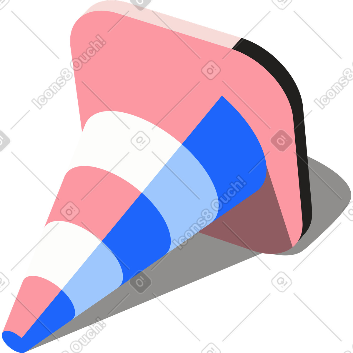 Иллюстрация Лежащий дорожный конус в PNG и SVG