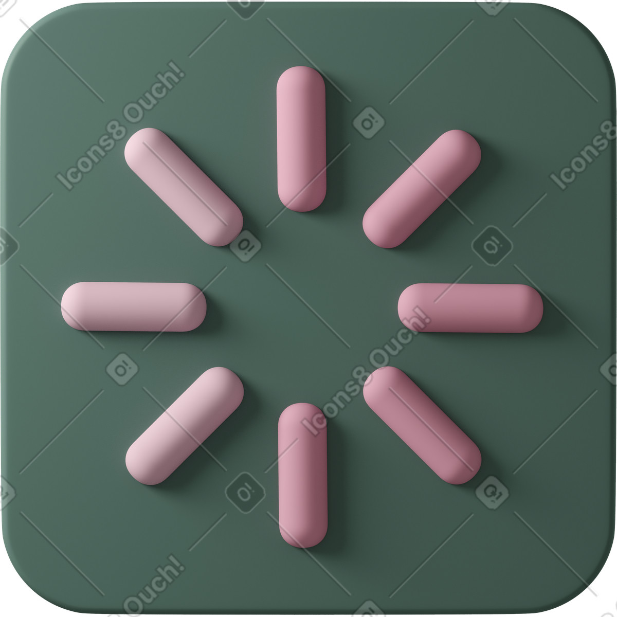 Иллюстрация Pink loading sign on green square в стиле 3D Casual life — скачать в форматах PNG, SVG