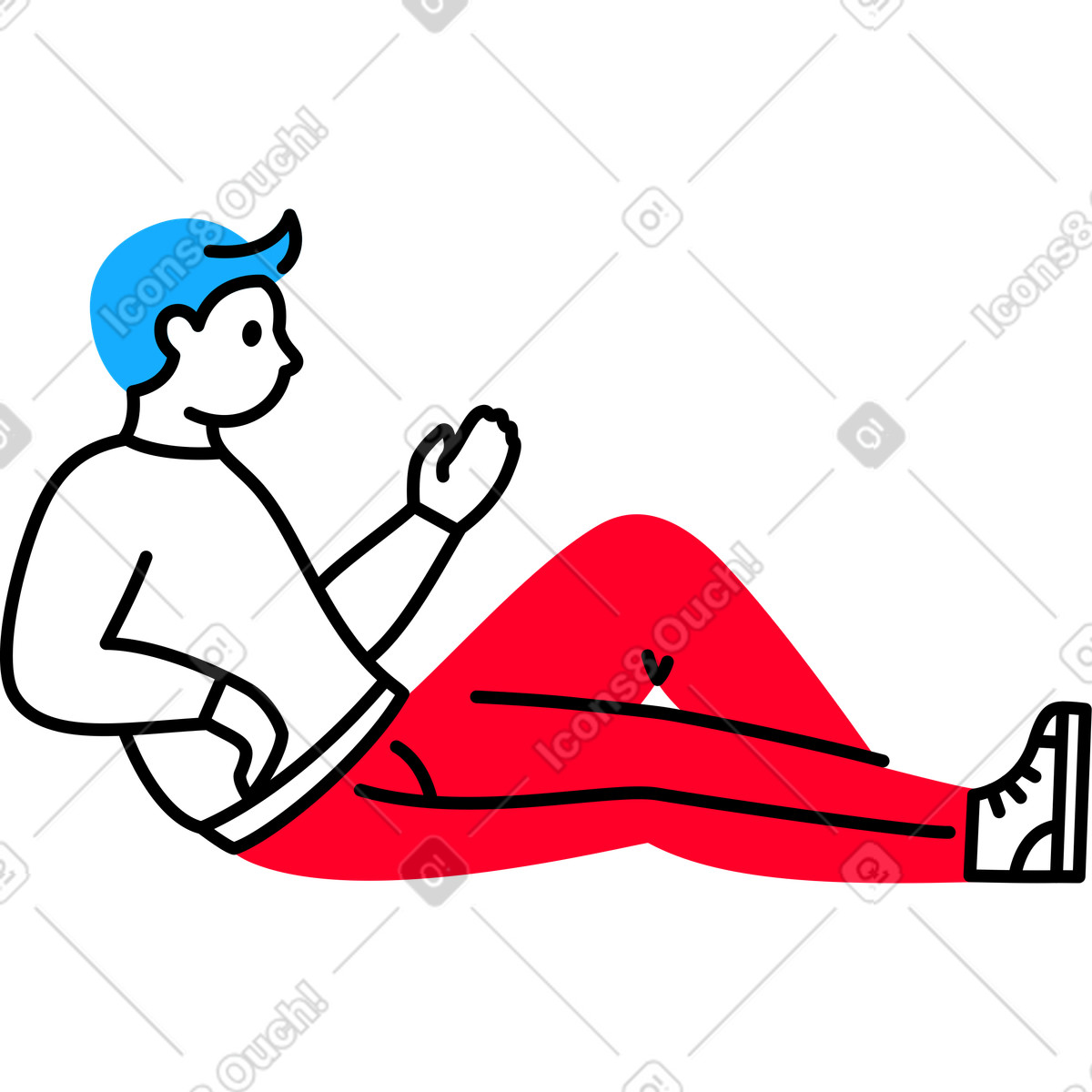Ilustración El hombre mentiroso levanto la mano en estilo Transistor a descargar en PNG y SVG