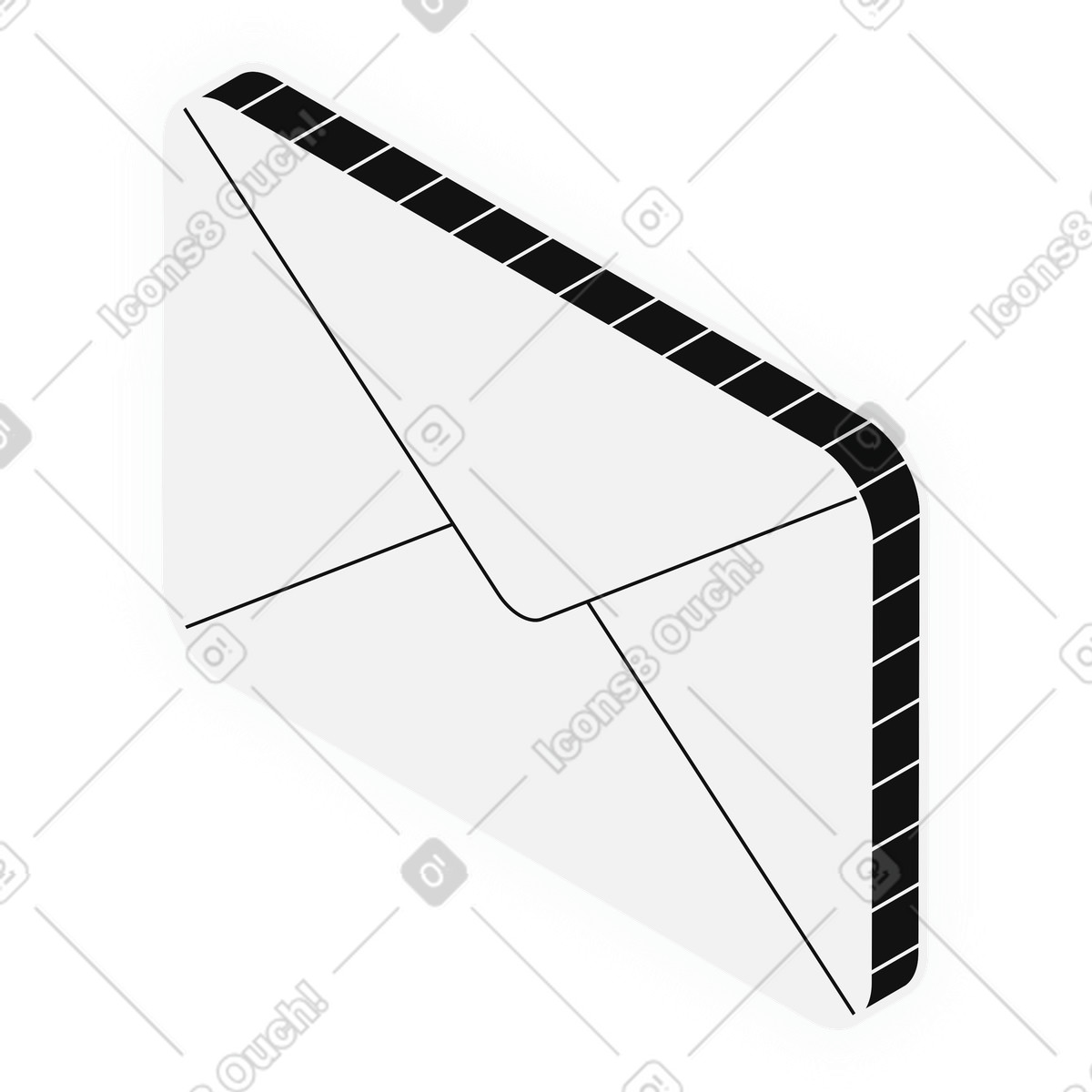 Email communication closed envelope icon-Illustration im Inverse-Stil als Download in PNG, SVG