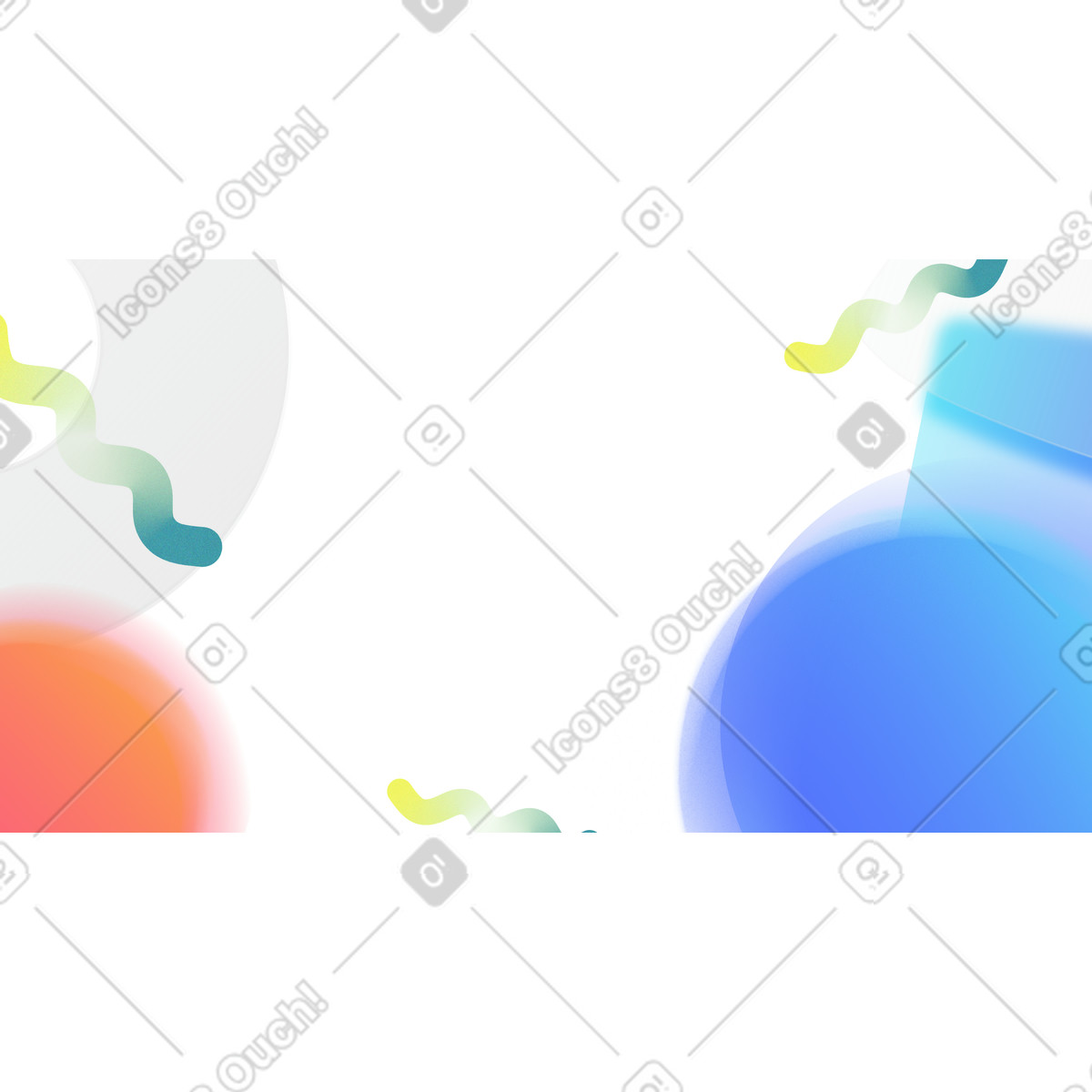 Ilustração de Abstrato base laranja e azul com elementos embaçados em no estilo Morphis para baixar em PNG, SVG