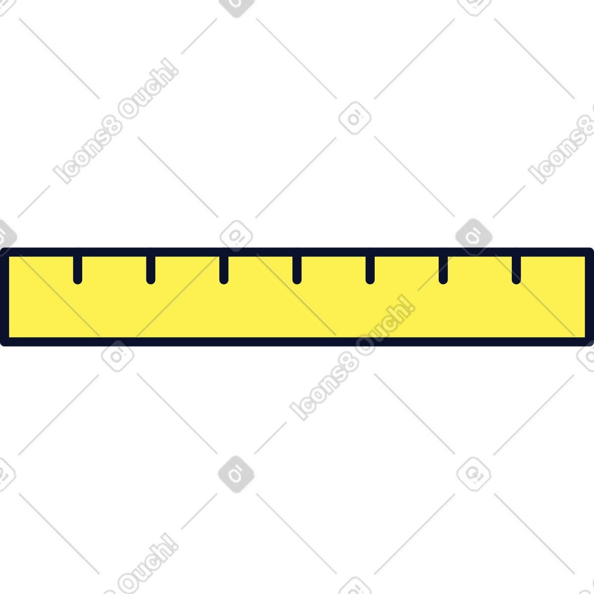 Yellow school ruler clipart illustration in flat vector style for layouts