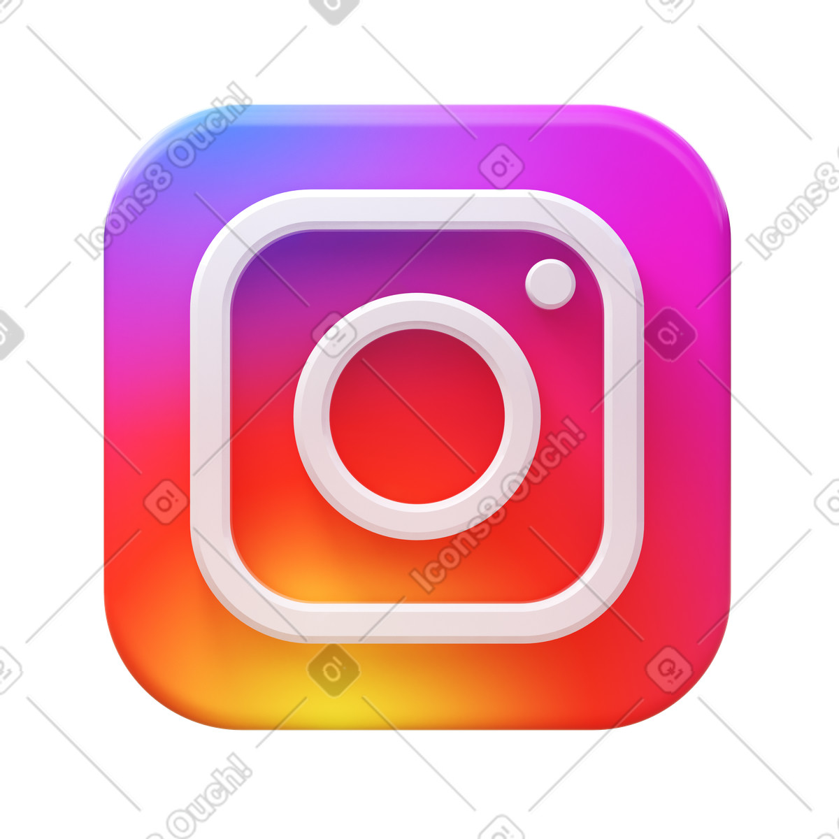 3D Fluency スタイルの Instagramのロゴ のイラストをPNG、SVG形式でダウンロード