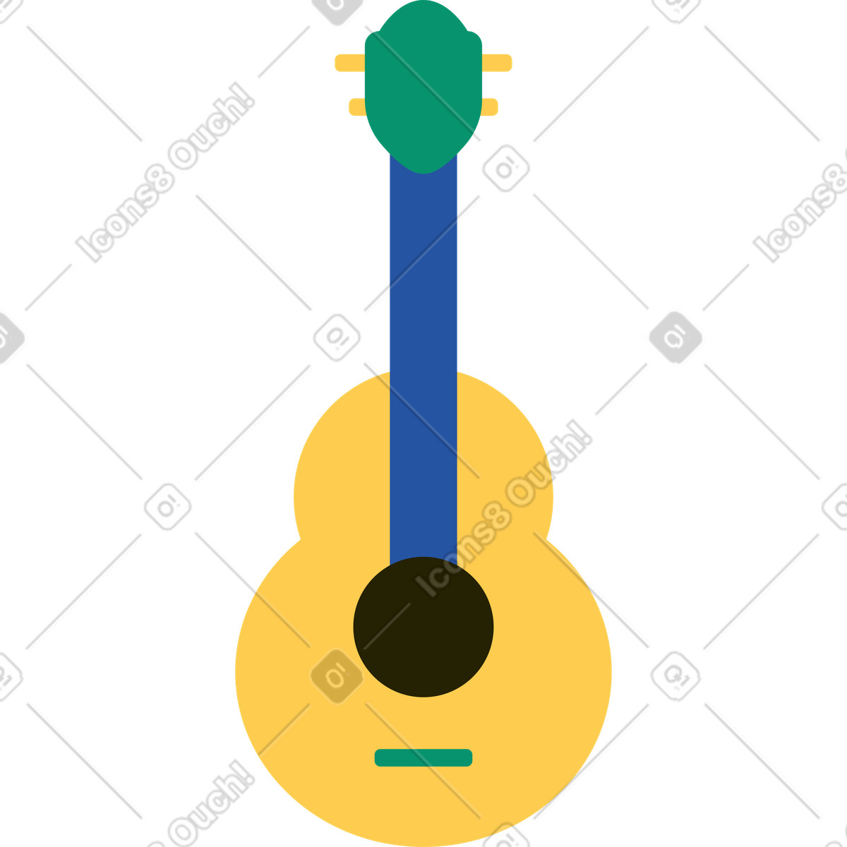 Ilustração de Violão em no estilo Spot para baixar em PNG, SVG