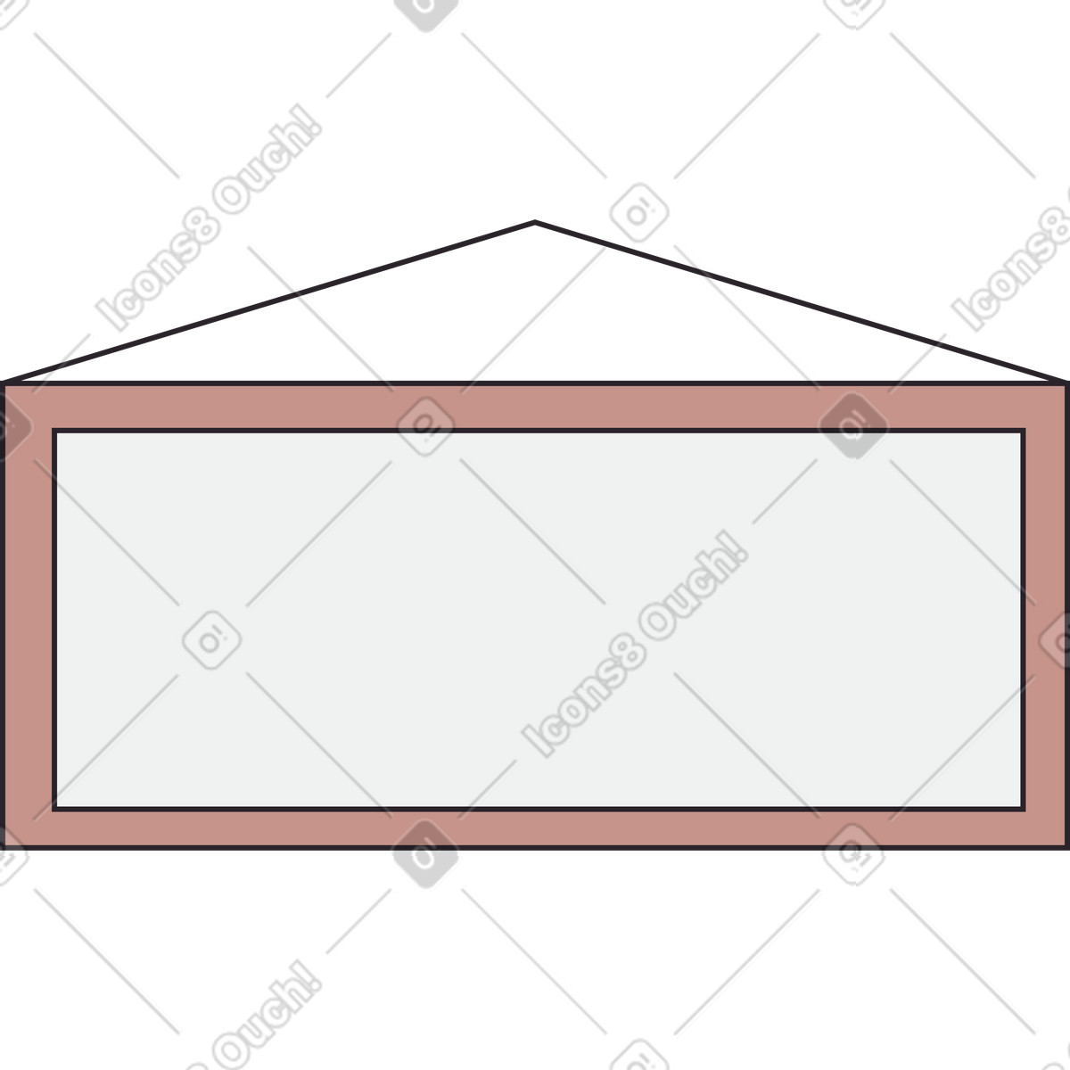 Picture frame with string illustration in Eastwood style download in PNG, SVG